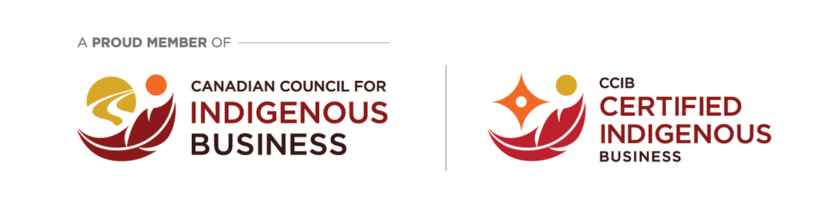 Logo of the Canadian Council for Indigenous Business with certification badge on a white background