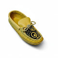 Mens Natural Moosehide Spirit Moccasins With The Frog Vamp And Double Padded Ski Sole