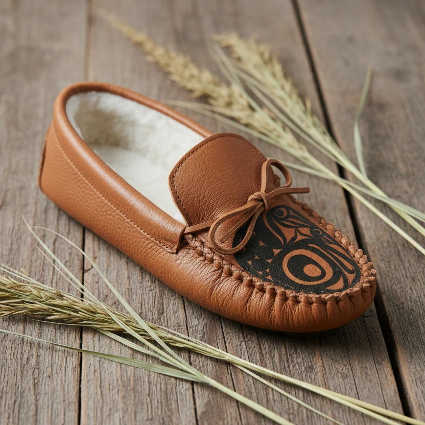 Mens Bullhide Frog Spirit Moccasins With Fleece Lining