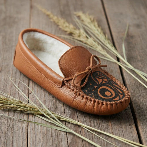 Mens Bullhide Frog Spirit Moccasins With Fleece Lining